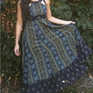 Free People Blue and Green Maxi Dress